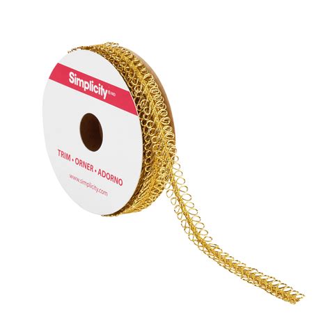 Simplicity Hercules Metallic Gimp Trim 1/2'' Gold